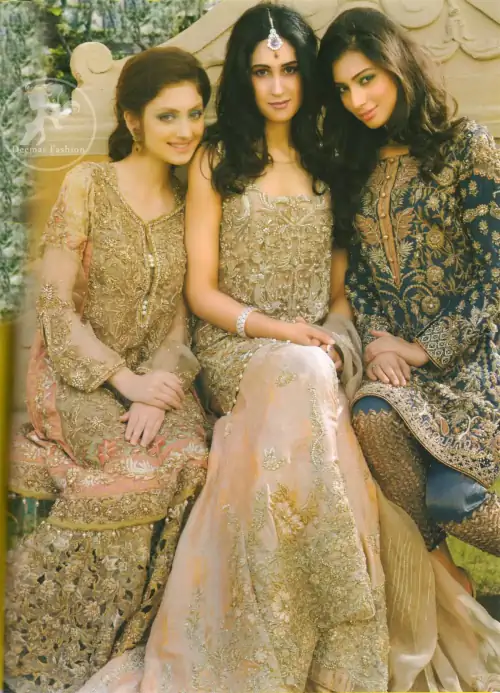 Pale Peach Fully Embroidered Shirt - Back Trail Lehenga - Embroidered Dupatta