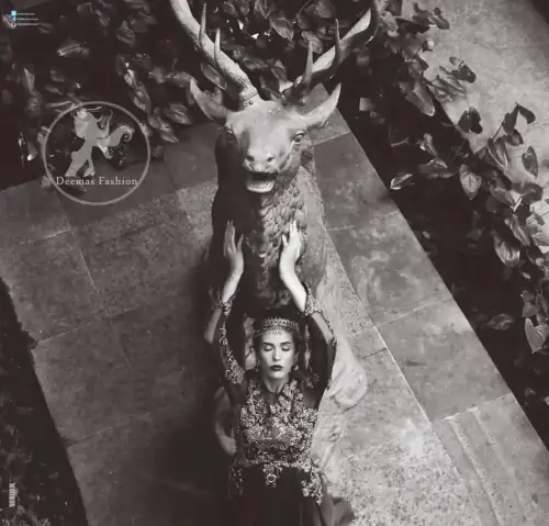 Bright Red Party Wear Embroidered Back Trail Maxi