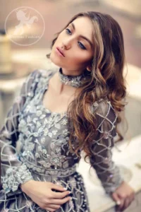 Dark Gray Silky Short Frock - Cigarette Pants