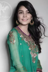 Dark Green Anarkali Frock - Churidar Pajama