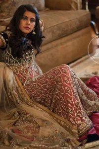 The flared frock features beautiful and fabulous embellishments all over the front and back.