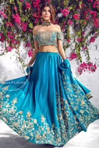 Ferozi Bridal Wear Lehenga Choli - Embroidered Dupatta