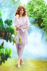 Casual Dress 2017 - Light Purple Short Shirt - Tulip Shalwar