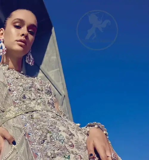 Light Coral Net Maxi Churidar Pajama