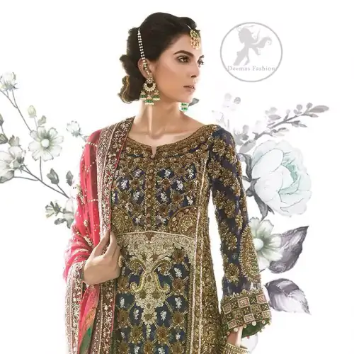 Bright Gray Shirt Brown Derby Sharara Dupatta