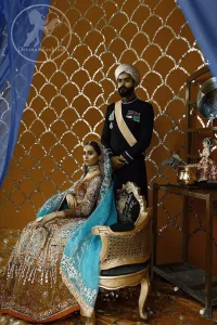 Brown Bramble Lehengha Blouse Surfie Green Dupatta