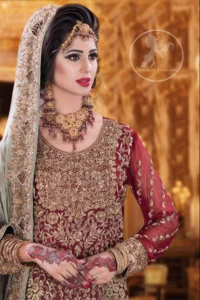 Copper Rust Gharara Shirt Woody Brown Dupatta