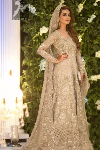 Light Gray Anarkali Brocade Churidar Pajama