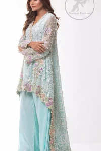 Light Blue Shirt Sharara Pants