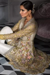 Brandy Rose Front Open Short Frock Quill Gray Pants