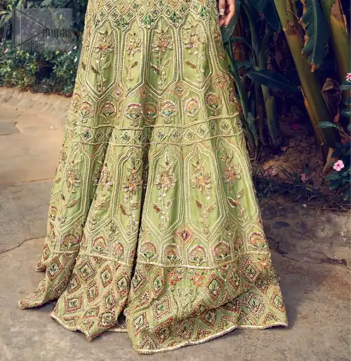 Nothing speaks of femininity and class louder than this mehndi outfits for bridesmaids. Steal the moment with this outfit with