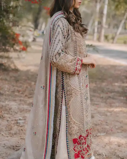 Light Gray Long Shirt Sharara – Dupatta