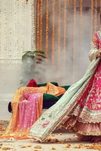 Pink Angrakha Frock – Ruffled Lehenga