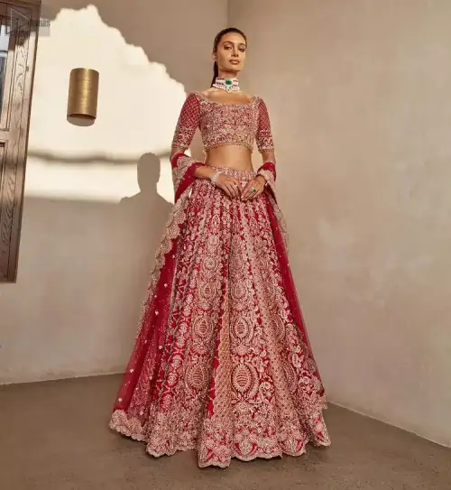 Red Lehenga Blouse – Dupatta