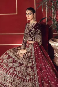 Maroon Velvet Lehenga Blouse – Dupatta