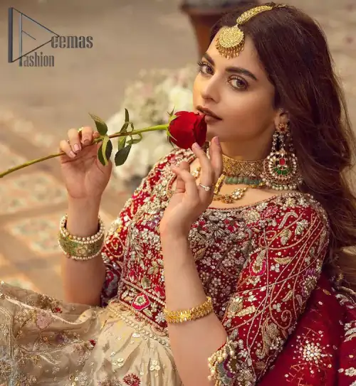 It's distinctive how the new-gen brides are welcoming red and beige shades for their bridal outfits as well. So Welcome