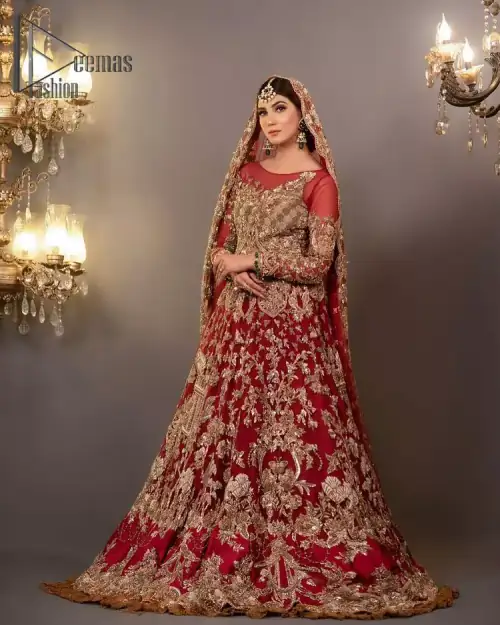 Take your style up a few notches with this bold yet elegant piece on your Big day. This red full
