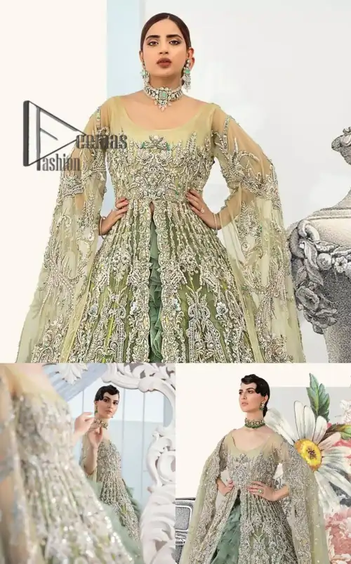 Confected on a luxury outfit with spectacular colors and contrast, this style serves for an elevated look. Delicate embroidery of