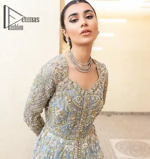 Something to blue about!. Trust on DeemasFashion to bring the magic of light blue colour for you on your walima