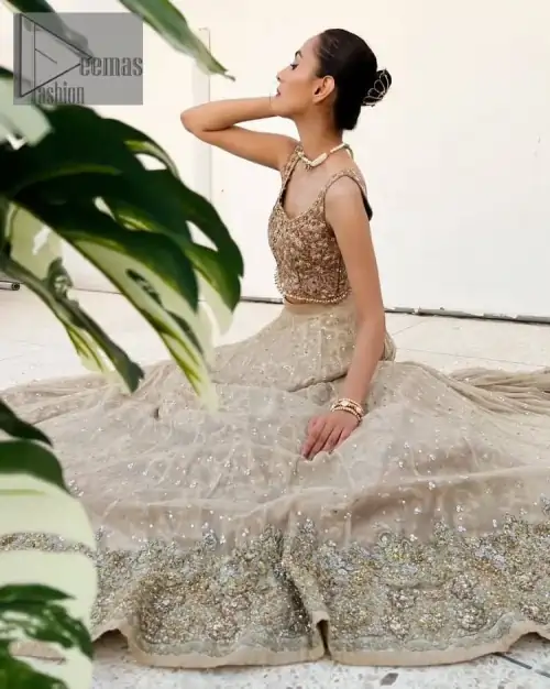 The perfect outfit for walima to enhance your glow. Starting this article with a dream rust blouse having a strap