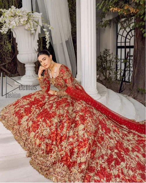 Feels just redish on your Big day to make your day lovely and romantic. DeemasFashion presents this Pakistani reception wear