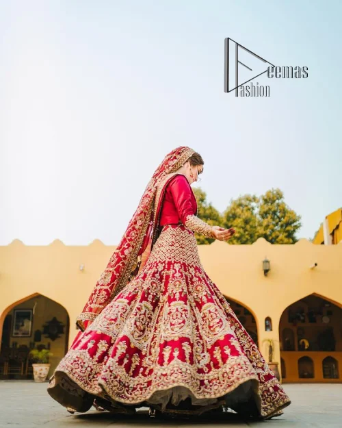 There is a shade of deep red for every bride. This Pakistani reception article begins with a deep red blouse