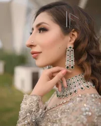 Start your new life by wearing DeemasFashion. Make your moment more memorable with light fawn heavy maxi nikah wear which is laboriously hand-rendered with silver and the same colour embroidery that enhances tilla, dabka, kora and crystal. The boat shape neckline and full sleeves of this maxi also add memorable beauty to your Qabool Hai moment. The maxi of this nikah wear is systemized with a dupatta in the same colour which is ornamented with four-sided borders and sequins sprayed all over to enhance the attractiveness of the nikah wear.