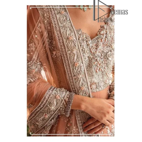 Peach Peplum – Fluffy Lehenga