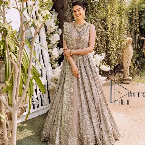 Go with tea rose on your Big day. DeemasFashion presents tea rose nikah wear to fulfil your dreamy look. The