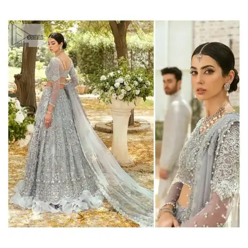 The magic of luxurious romantic outfits, giving you love at your Walima. The outfit defines the endless beauty of the
