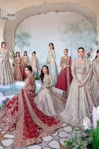 This intricate floral pattern is mirrored on a dreamy canvas to elevate your looks! The blouse in a bright red shade is a traditional attire to pair with a lehenga. The blouse is fully emblazoned with tilla, dabka, kora Kundan and crystals. Intricate designs and fine details of light golden embroidery give a perfect finishing look to the blouse. The boat shape neckline gives a stunning touch to the blouse. Further, Hand-crafted embellishments on full sleeves also add beauty to the outfit. It is systemized with can-can lehenga which is fully adorned with embroidery to fulfil the dreamy look. Finish this reception wear with a dupatta framed with four-sided embellished borders and sequins sprayed all over.