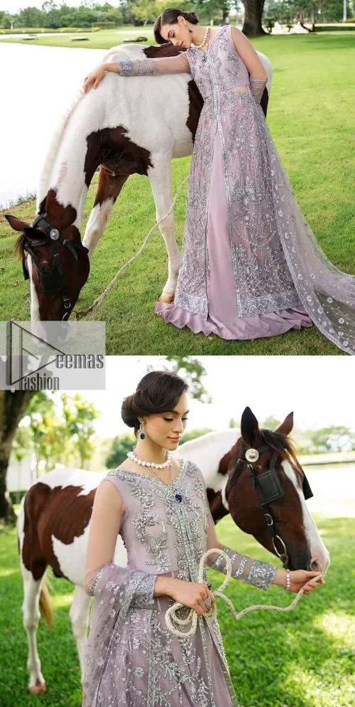 Lilac article on your Big day is like a pro. This lilac front open gown in the lilac shade is