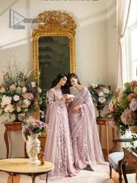 Incoming: that nikkah feeling with some flowers. Unique maxi for nikkah outfit in soft pink colour is embellished with silver pearls sequins, kora, dabka, tilla, Zardozi and Kundan work. Maxi Sleeves are fully embellished with embroidery and are in floral patterns. The Jewel neckline also makes this masterpiece unique and charming. Maxi Hemline is decorated with embroidery on the border. Further, the front open style makes it a perfect choice to pair with the dupatta. It is organized with a plain lehenga to balance the overall outfit. Complete this article with a dupatta framed with four-sided embellished scalloped borders and sequins sprayed all over.