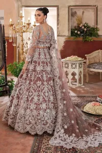 It’s regal, it’s rich, it’s festive. This magnificent nikah outfit is hand-embellished with luxury designs and beautiful silverwork which is highlighted with tilla, dabka, kora, Kundan and details of Zardozi. The boat shape neckline making this attire your foremost priority to wear on the most important day of your life. Further, the full sleeves of the blouse also decorated with beautiful embroidery It is coordinated with scalloped lehenga which is heavily embellished. Intricate designs and fine details of lehenga give a perfect finishing look to this masterpiece. Complete this outfit with dupatta in the same colour. The dupatta is in delicate heavy embellished border gives an exquisite look to the gorgeous bride. The scalloped borders of this dupatta give a stylish touch to this outfit.
