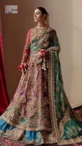 Multiple Colour Maxi – Sky Blue Lehenga n Green Dupatta - Image 6