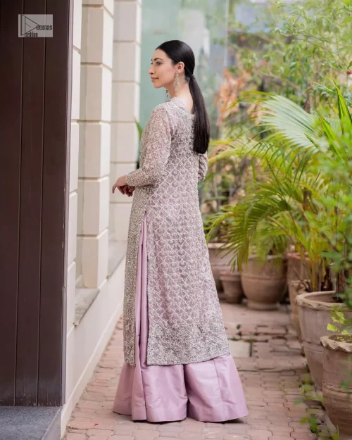 Violet Front Open Long Shirt n Sharara