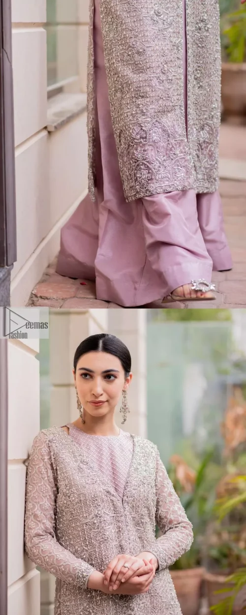 Violet Front Open Long Shirt n Sharara