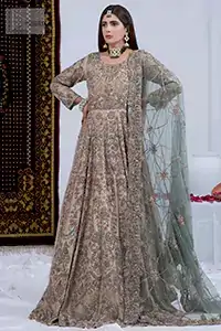 This ensemble envelops you in a soft, dreamy glow, making you feel like a vision of grace and elegance as you embark on your new journey.