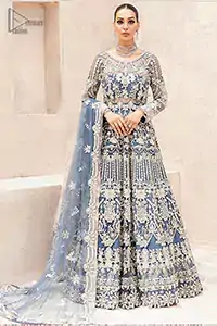 Elevate your Nikah look with the Slate Gray Full Length Maxi Dupatta, a vision of subtle sophistication. Slate Gray Full Length Maxi - Dupatta for Nikah