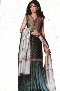 Pakistani Bridal Dress - Dark Green Sharara