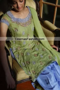 Pakistani Formal Wear Trend - Green Blue Dress