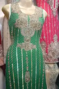 Latest Pakistani Bridal Collection- Shining Green Dress