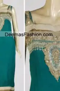 Pakistani Party Wear - Turquoise Green Dress