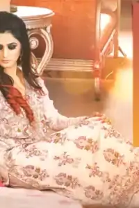 Latest Party Wear Kameez in Ivory White