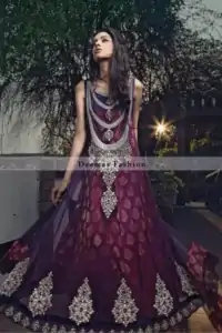 Latest Collection 2012 Pink Purple Anarkali Frock