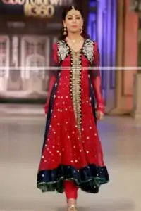 Latest Formal Collection 2013 Red Anarkali Pishwas