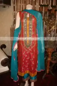 Latest Formal Wear - Red Turquoise Green Dress