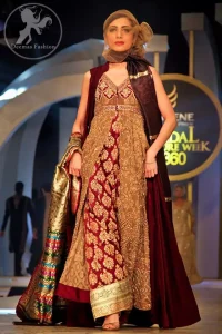 Maroon Heavy Formal Front Open Gown with Inner Shirt