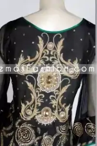 Latest Pakistani Dress - Black Anarkali Embroidered Frock