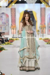 Pistacho Green Gown Back Trail Frock Lehnga1